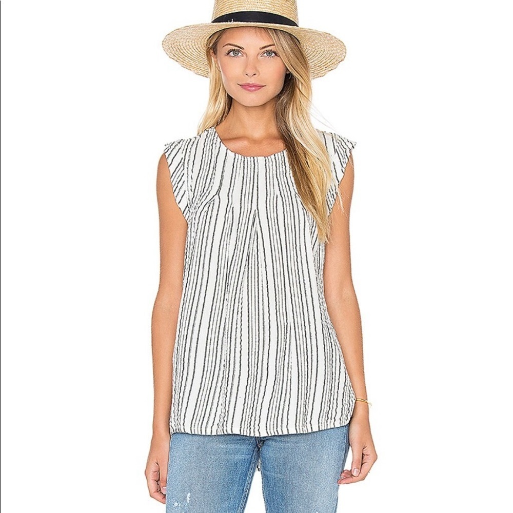 Michael Stars Seer Sucker cap sleeve flowy tank top Revolve MICH-WS3631